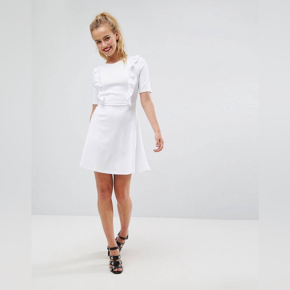 NWT ASOS White Ruffle Dress